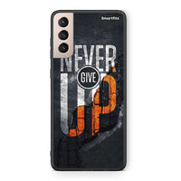 Thumbnail for Samsung S21+ Never Give Up Θήκη Αγίου Βαλεντίνου από τη Smartfits με σχέδιο στο πίσω μέρος και μαύρο περίβλημα | Smartphone case with colorful back and black bezels by Smartfits