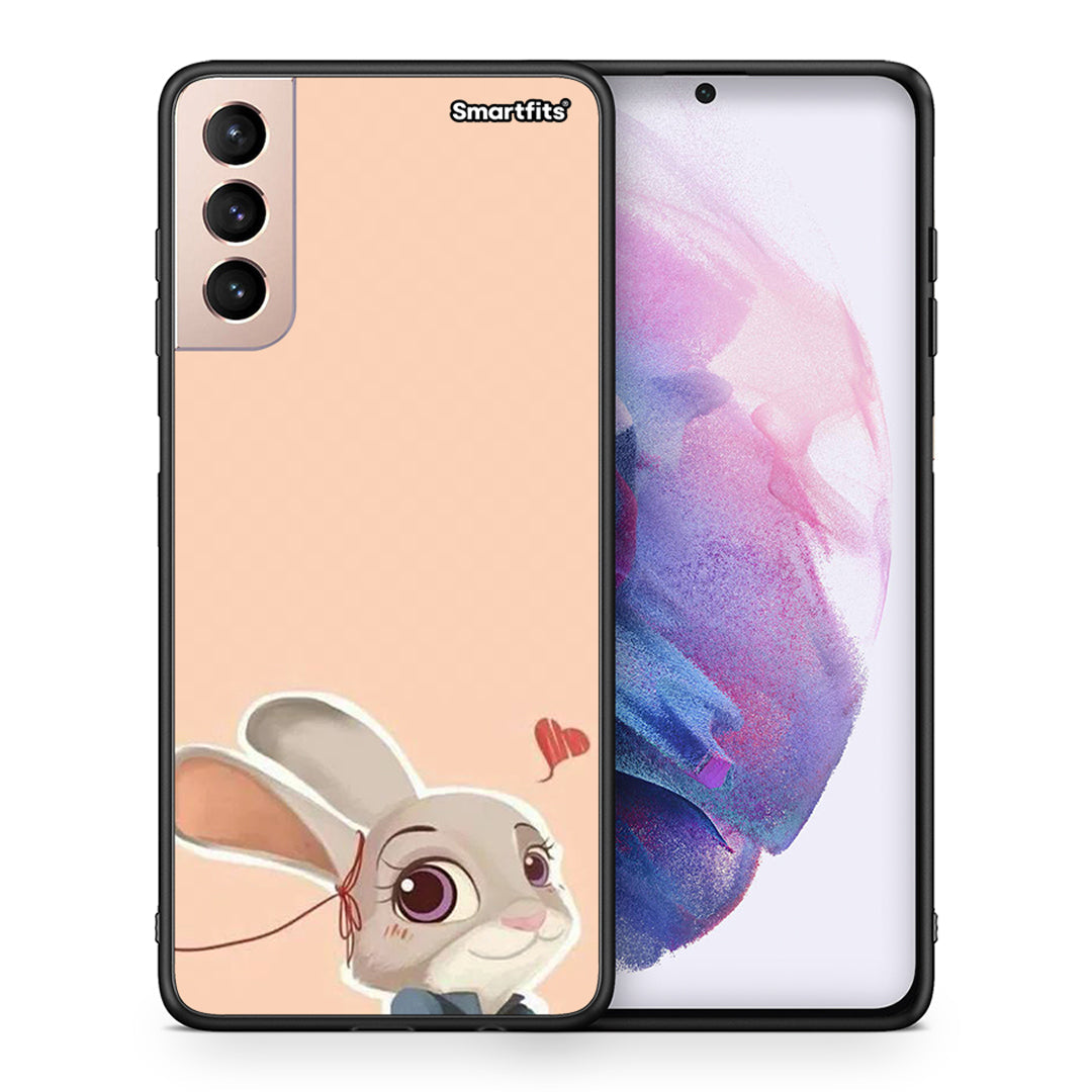 Θήκη Samsung S21+ Nick Wilde And Judy Hopps Love 2 από τη Smartfits με σχέδιο στο πίσω μέρος και μαύρο περίβλημα | Samsung S21+ Nick Wilde And Judy Hopps Love 2 case with colorful back and black bezels