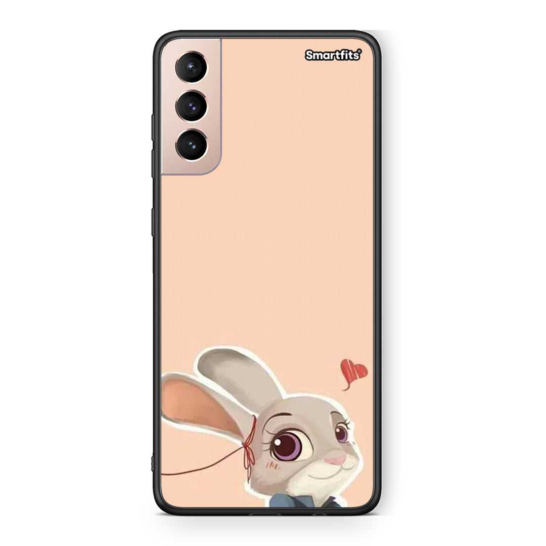 Samsung S21+ Nick Wilde And Judy Hopps Love 2 θήκη από τη Smartfits με σχέδιο στο πίσω μέρος και μαύρο περίβλημα | Smartphone case with colorful back and black bezels by Smartfits