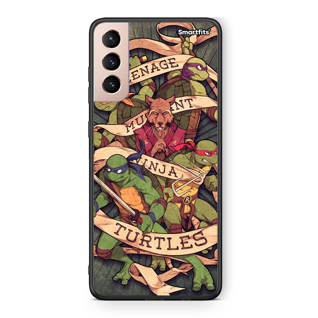 Samsung S21+ Ninja Turtles θήκη από τη Smartfits με σχέδιο στο πίσω μέρος και μαύρο περίβλημα | Smartphone case with colorful back and black bezels by Smartfits