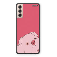 Thumbnail for Samsung S21+ Pig Love 1 Θήκη Αγίου Βαλεντίνου από τη Smartfits με σχέδιο στο πίσω μέρος και μαύρο περίβλημα | Smartphone case with colorful back and black bezels by Smartfits