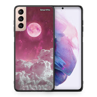 Thumbnail for Θήκη Samsung S21+ Pink Moon από τη Smartfits με σχέδιο στο πίσω μέρος και μαύρο περίβλημα | Samsung S21+ Pink Moon case with colorful back and black bezels