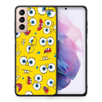 Thumbnail for Θήκη Samsung S21+ Sponge PopArt από τη Smartfits με σχέδιο στο πίσω μέρος και μαύρο περίβλημα | Samsung S21+ Sponge PopArt case with colorful back and black bezels