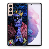 Thumbnail for Θήκη Samsung S21+ Thanos PopArt από τη Smartfits με σχέδιο στο πίσω μέρος και μαύρο περίβλημα | Samsung S21+ Thanos PopArt case with colorful back and black bezels