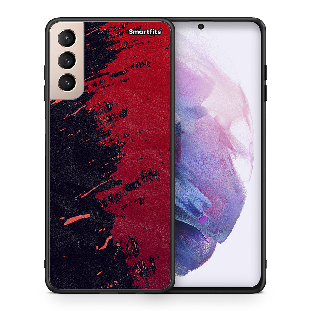 Θήκη Αγίου Βαλεντίνου Samsung S21+ Red Paint από τη Smartfits με σχέδιο στο πίσω μέρος και μαύρο περίβλημα | Samsung S21+ Red Paint case with colorful back and black bezels
