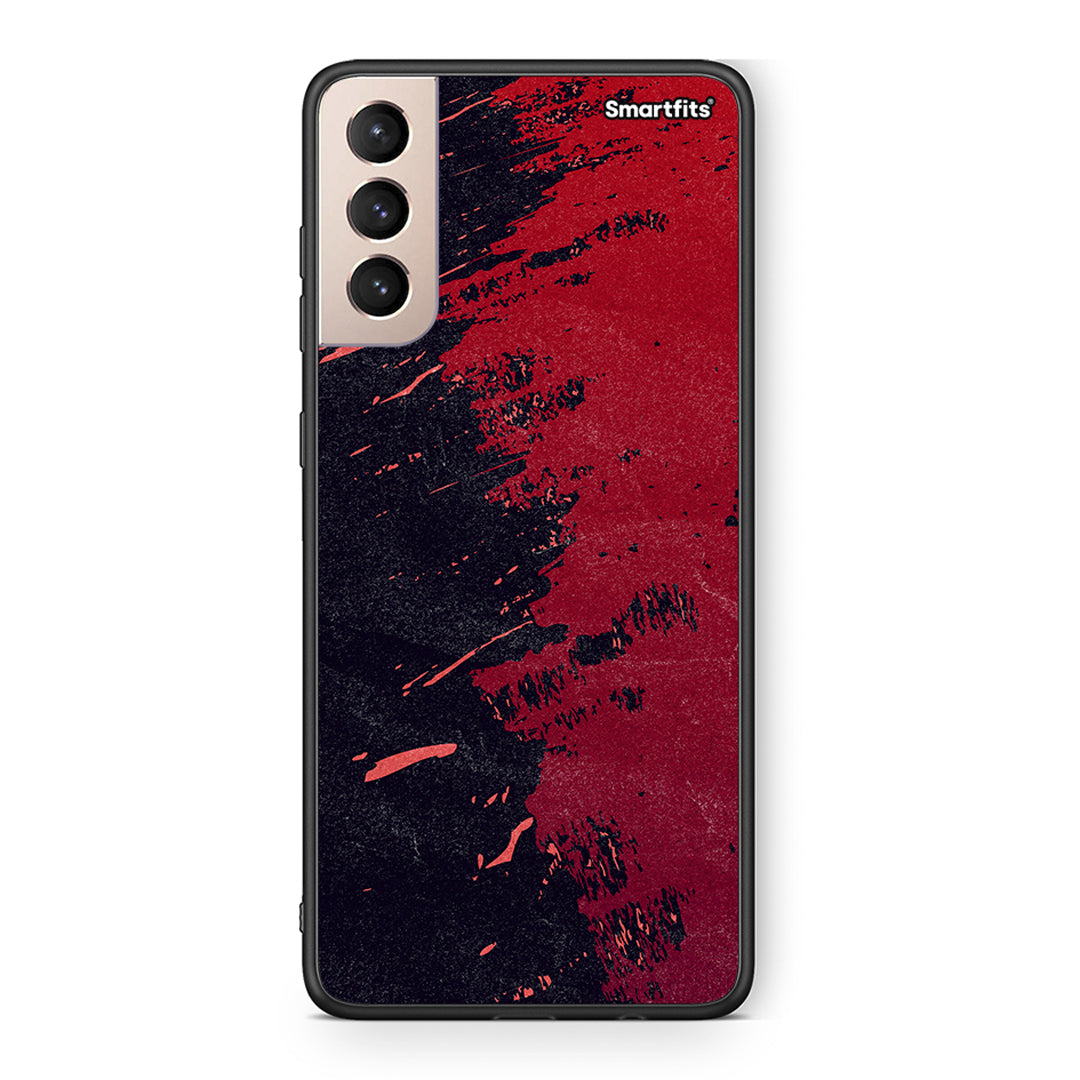Samsung S21+ Red Paint Θήκη Αγίου Βαλεντίνου από τη Smartfits με σχέδιο στο πίσω μέρος και μαύρο περίβλημα | Smartphone case with colorful back and black bezels by Smartfits