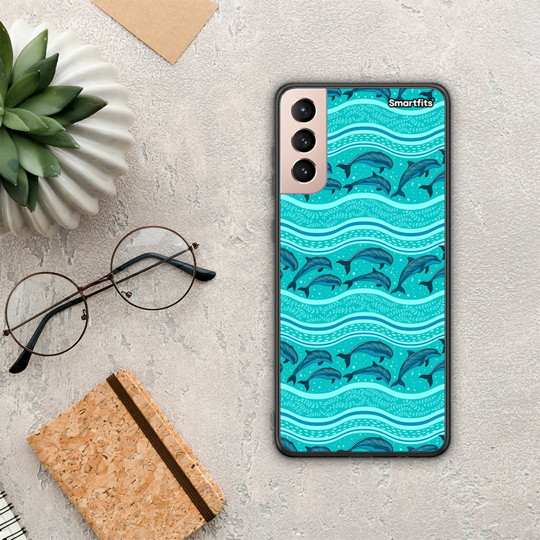 Swimming Dolphins - Samsung Galaxy S21+ case