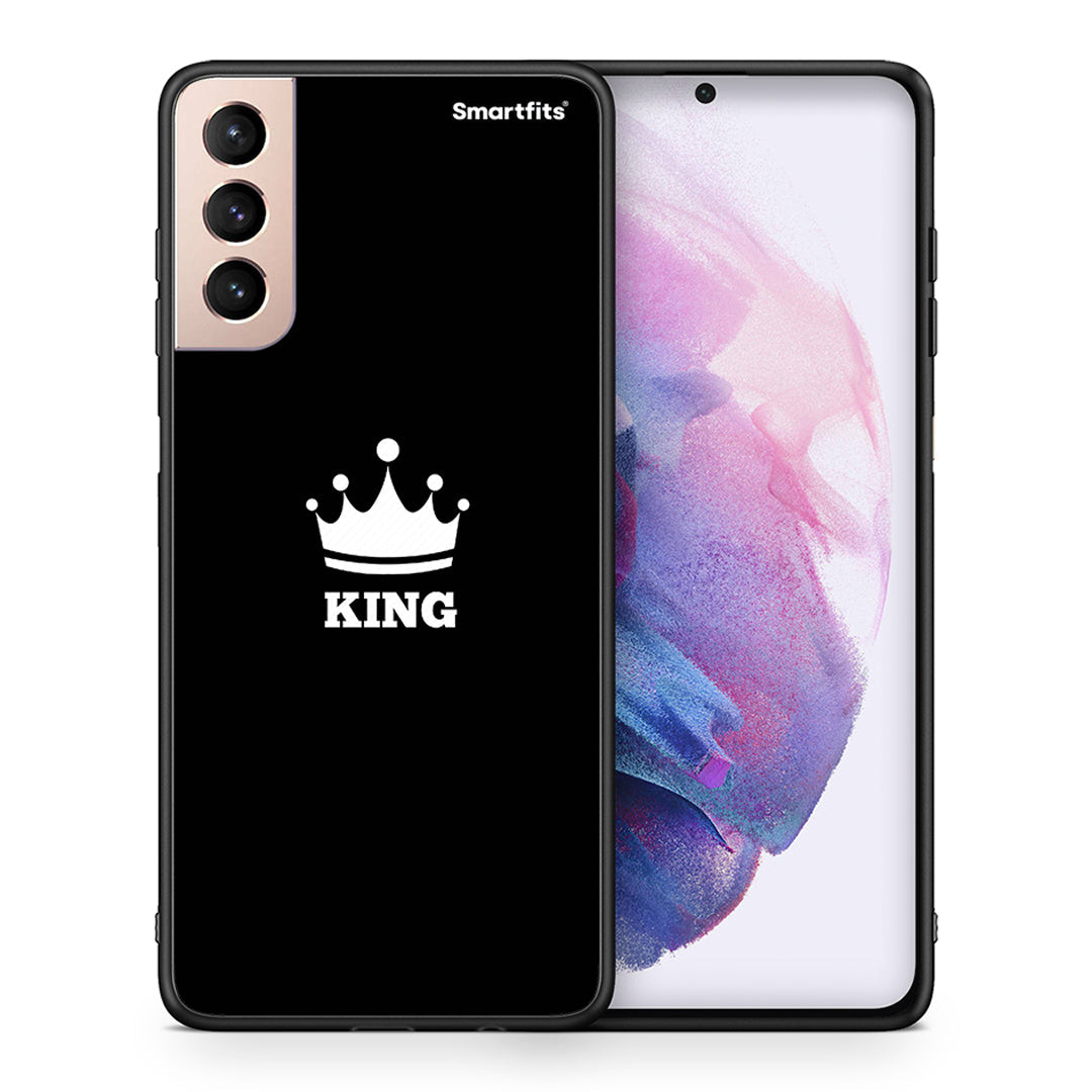 Θήκη Samsung S21+ King Valentine από τη Smartfits με σχέδιο στο πίσω μέρος και μαύρο περίβλημα | Samsung S21+ King Valentine case with colorful back and black bezels