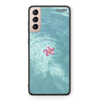 Thumbnail for Samsung S21+ Water Flower Θήκη από τη Smartfits με σχέδιο στο πίσω μέρος και μαύρο περίβλημα | Smartphone case with colorful back and black bezels by Smartfits