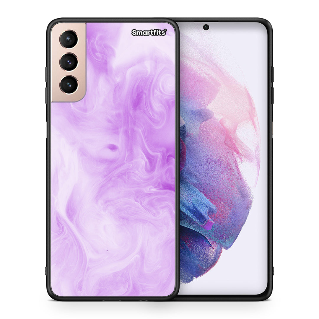 Θήκη Samsung S21+ Lavender Watercolor από τη Smartfits με σχέδιο στο πίσω μέρος και μαύρο περίβλημα | Samsung S21+ Lavender Watercolor case with colorful back and black bezels