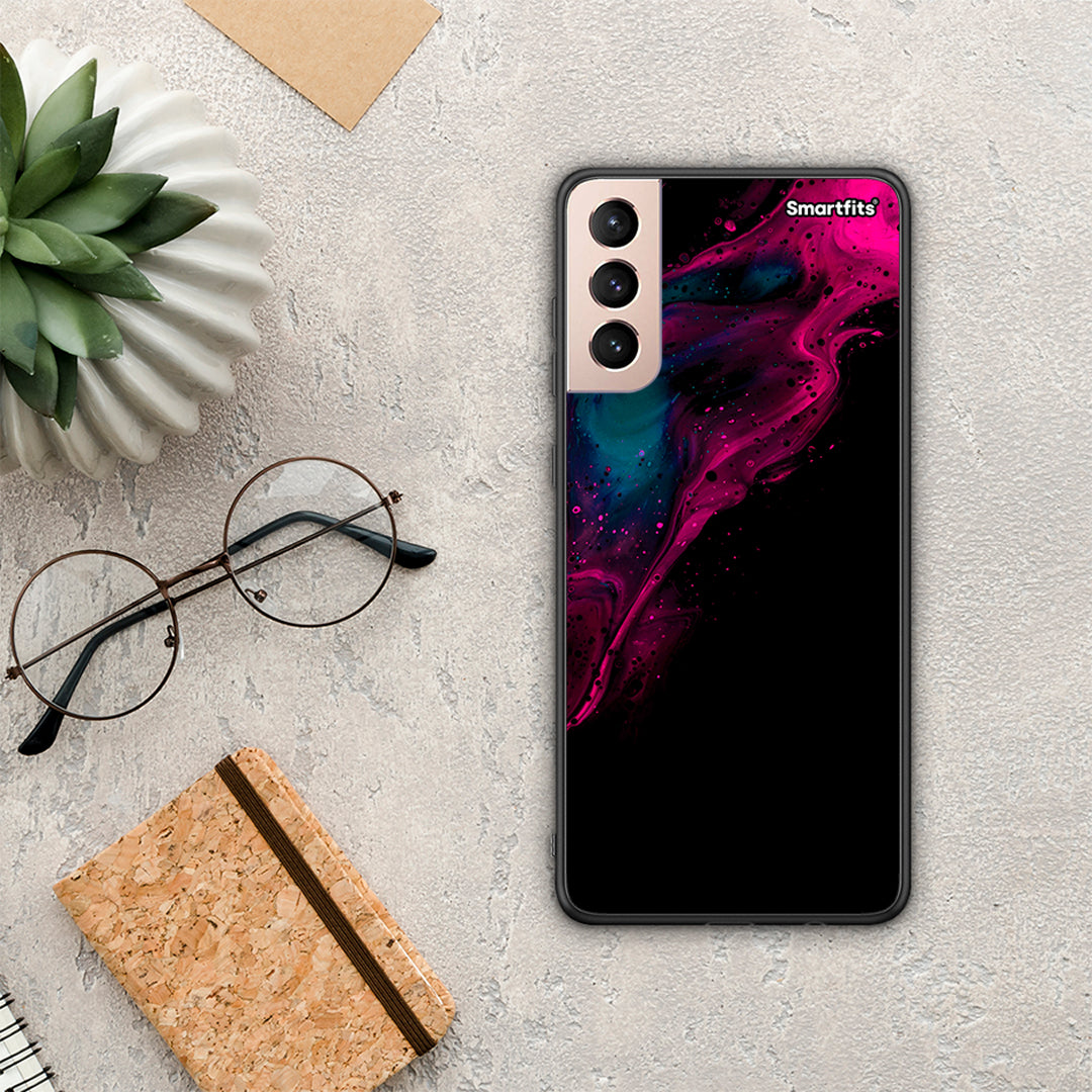 Watercolor Pink Black - Samsung Galaxy S21+ case
