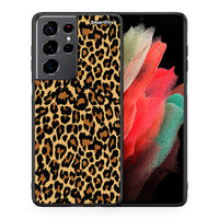 Thumbnail for Θήκη Samsung S21 Ultra Leopard Animal από τη Smartfits με σχέδιο στο πίσω μέρος και μαύρο περίβλημα | Samsung S21 Ultra Leopard Animal case with colorful back and black bezels