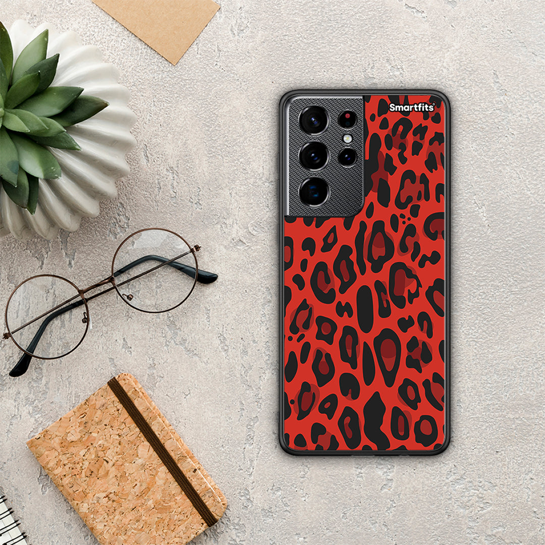 Animal Red Leopard - Samsung Galaxy S21 Ultra case
