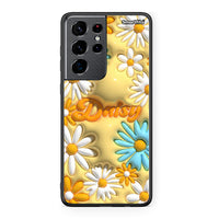 Thumbnail for Samsung S21 Ultra Bubble Daisies θήκη από τη Smartfits με σχέδιο στο πίσω μέρος και μαύρο περίβλημα | Smartphone case with colorful back and black bezels by Smartfits