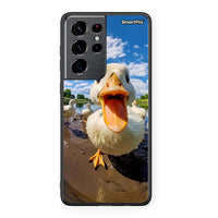 Thumbnail for Samsung S21 Ultra Duck Face θήκη από τη Smartfits με σχέδιο στο πίσω μέρος και μαύρο περίβλημα | Smartphone case with colorful back and black bezels by Smartfits