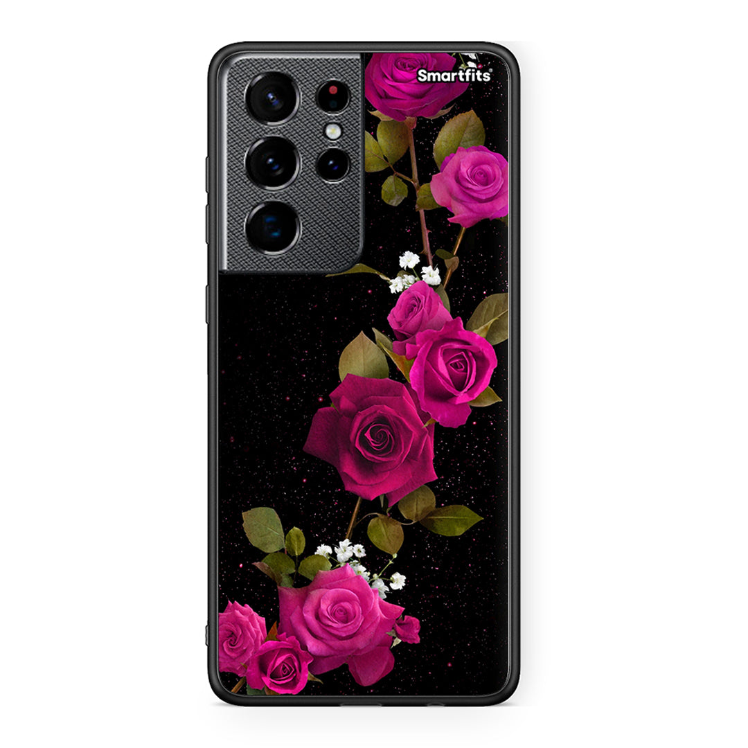 4 - Samsung S21 Ultra Red Roses Flower case, cover, bumper