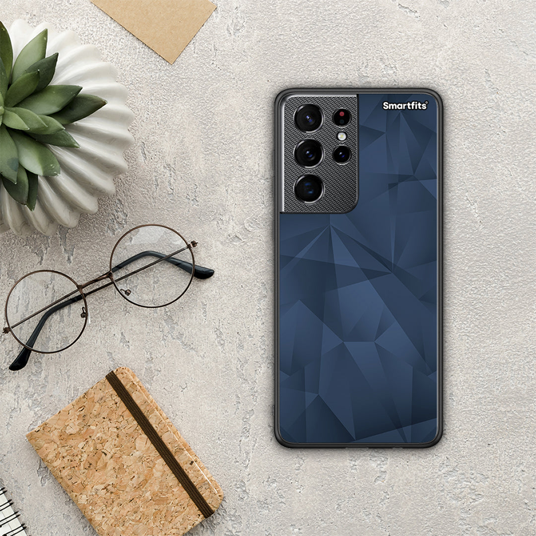 Geometric Blue Abstract - Samsung Galaxy S21 Ultra case