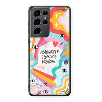 Thumbnail for Samsung S21 Ultra Manifest Your Vision θήκη από τη Smartfits με σχέδιο στο πίσω μέρος και μαύρο περίβλημα | Smartphone case with colorful back and black bezels by Smartfits