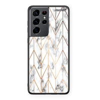 Thumbnail for 44 - Samsung S21 Ultra Gold Geometric Marble case, cover, bumper