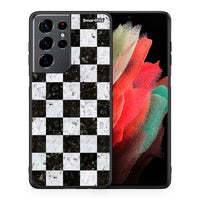 Thumbnail for Θήκη Samsung S21 Ultra Square Geometric Marble από τη Smartfits με σχέδιο στο πίσω μέρος και μαύρο περίβλημα | Samsung S21 Ultra Square Geometric Marble case with colorful back and black bezels