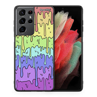Thumbnail for Θήκη Samsung S21 Ultra Melting Rainbow από τη Smartfits με σχέδιο στο πίσω μέρος και μαύρο περίβλημα | Samsung S21 Ultra Melting Rainbow case with colorful back and black bezels