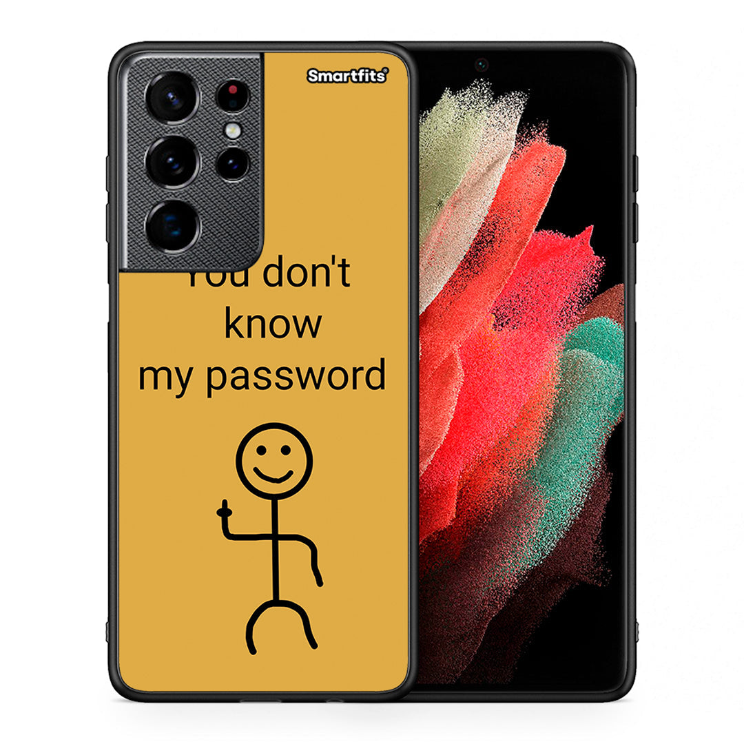 Θήκη Samsung S21 Ultra My Password από τη Smartfits με σχέδιο στο πίσω μέρος και μαύρο περίβλημα | Samsung S21 Ultra My Password case with colorful back and black bezels