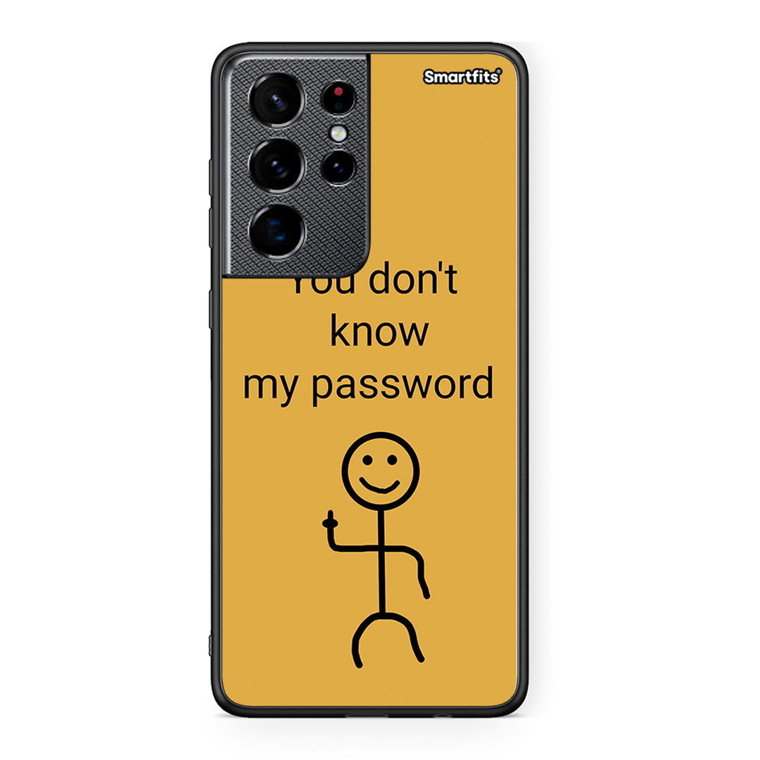 Samsung S21 Ultra My Password Θήκη από τη Smartfits με σχέδιο στο πίσω μέρος και μαύρο περίβλημα | Smartphone case with colorful back and black bezels by Smartfits