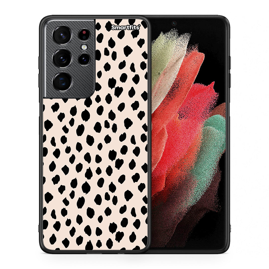Θήκη Samsung S21 Ultra New Polka Dots από τη Smartfits με σχέδιο στο πίσω μέρος και μαύρο περίβλημα | Samsung S21 Ultra New Polka Dots case with colorful back and black bezels