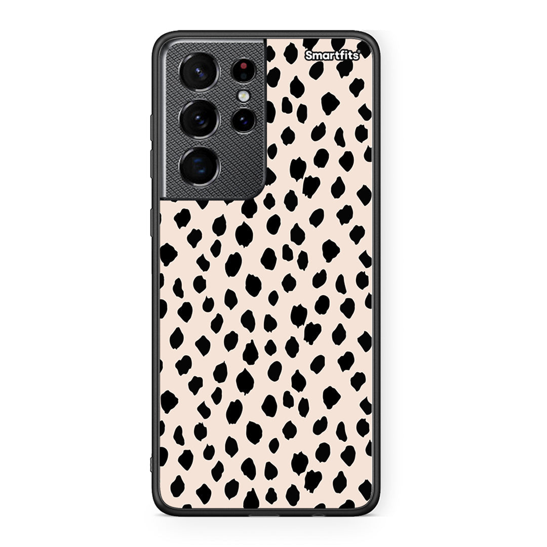 Samsung S21 Ultra New Polka Dots θήκη από τη Smartfits με σχέδιο στο πίσω μέρος και μαύρο περίβλημα | Smartphone case with colorful back and black bezels by Smartfits