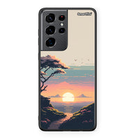 Thumbnail for Samsung S21 Ultra Pixel Sunset Θήκη από τη Smartfits με σχέδιο στο πίσω μέρος και μαύρο περίβλημα | Smartphone case with colorful back and black bezels by Smartfits