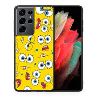 Thumbnail for Θήκη Samsung S21 Ultra Sponge PopArt από τη Smartfits με σχέδιο στο πίσω μέρος και μαύρο περίβλημα | Samsung S21 Ultra Sponge PopArt case with colorful back and black bezels