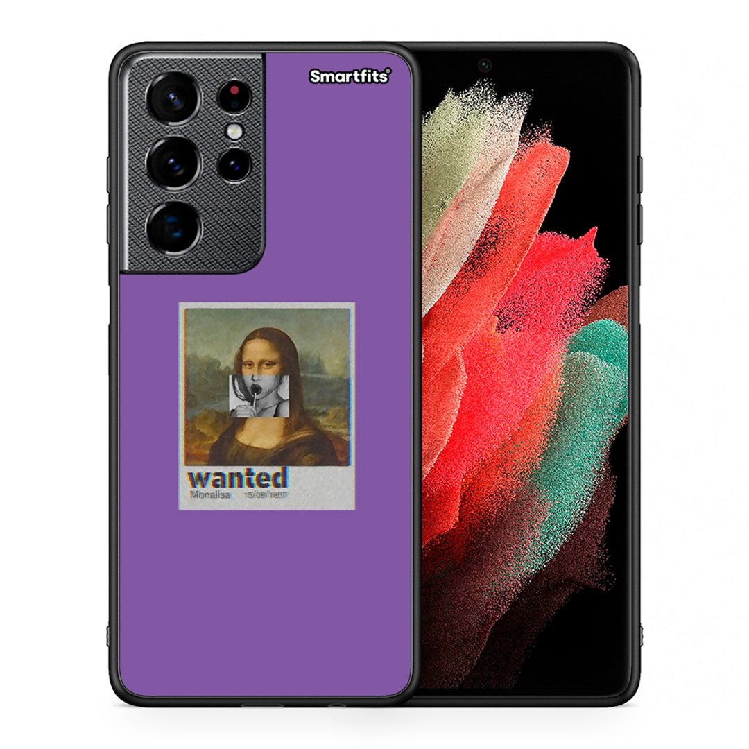 Θήκη Samsung S21 Ultra Monalisa Popart από τη Smartfits με σχέδιο στο πίσω μέρος και μαύρο περίβλημα | Samsung S21 Ultra Monalisa Popart case with colorful back and black bezels