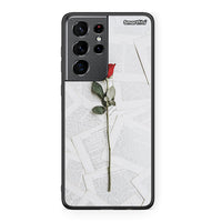 Thumbnail for Samsung S21 Ultra Red Rose θήκη από τη Smartfits με σχέδιο στο πίσω μέρος και μαύρο περίβλημα | Smartphone case with colorful back and black bezels by Smartfits
