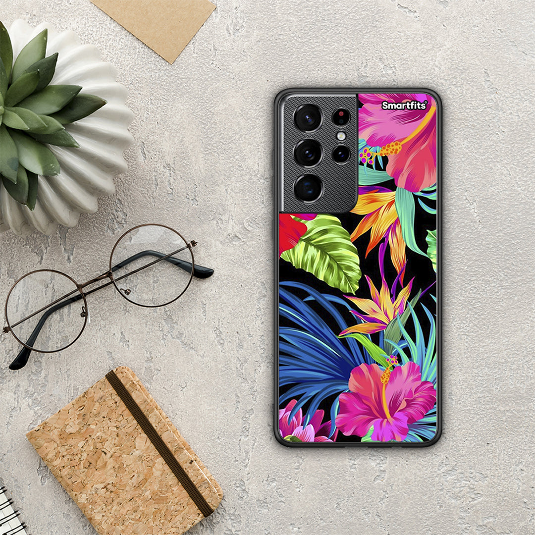 Tropical Flowers - Samsung Galaxy S21 Ultra Case