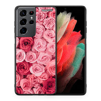 Thumbnail for Θήκη Samsung S21 Ultra RoseGarden Valentine από τη Smartfits με σχέδιο στο πίσω μέρος και μαύρο περίβλημα | Samsung S21 Ultra RoseGarden Valentine case with colorful back and black bezels