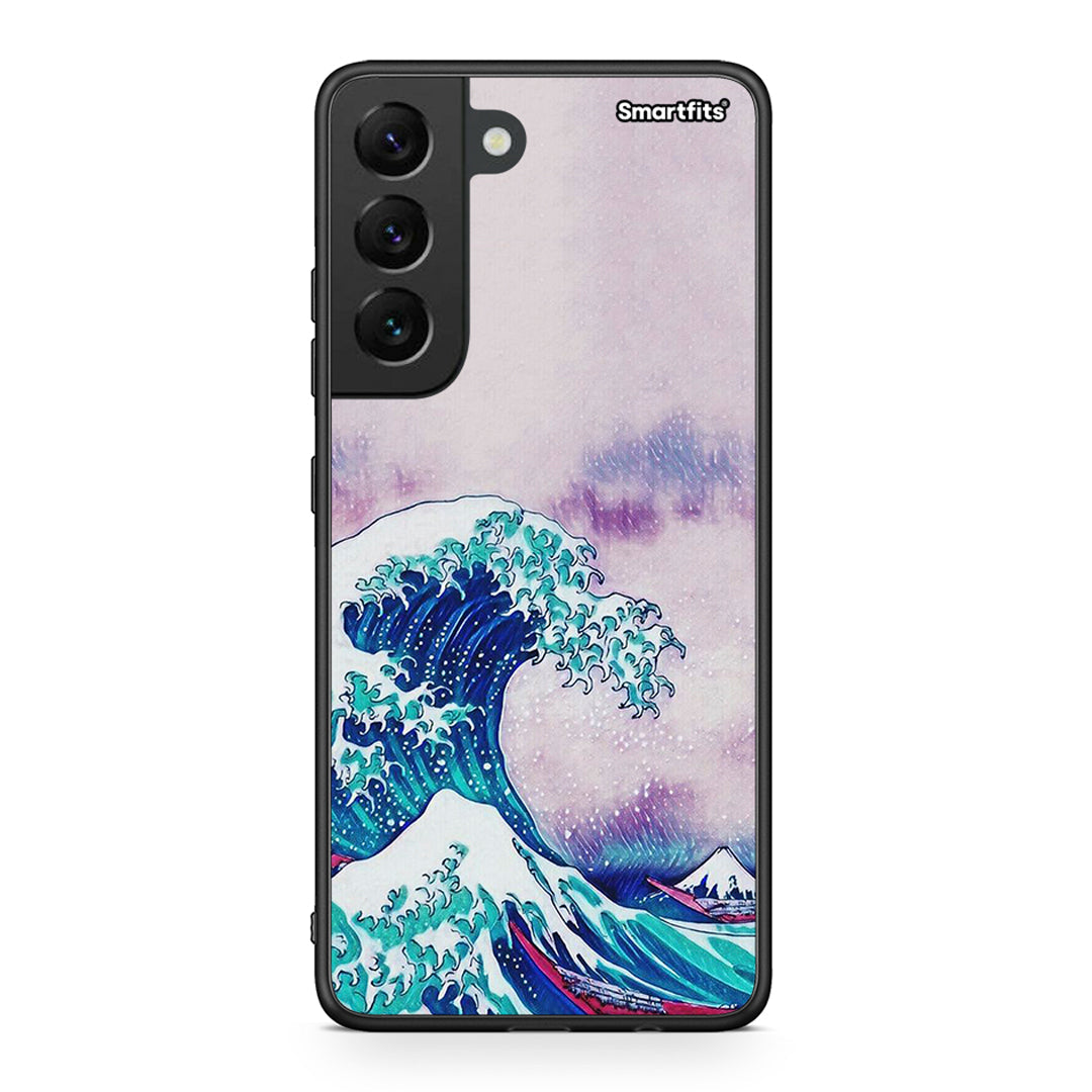 Samsung S22 Blue Waves θήκη από τη Smartfits με σχέδιο στο πίσω μέρος και μαύρο περίβλημα | Smartphone case with colorful back and black bezels by Smartfits