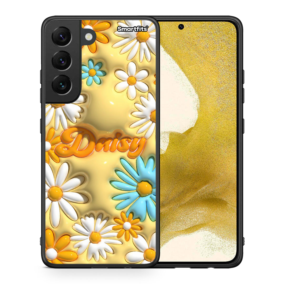 Θήκη Samsung S22 Bubble Daisies από τη Smartfits με σχέδιο στο πίσω μέρος και μαύρο περίβλημα | Samsung S22 Bubble Daisies case with colorful back and black bezels