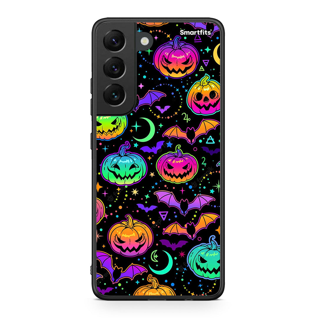 Samsung S22 Neon Halloween θήκη από τη Smartfits με σχέδιο στο πίσω μέρος και μαύρο περίβλημα | Smartphone case with colorful back and black bezels by Smartfits