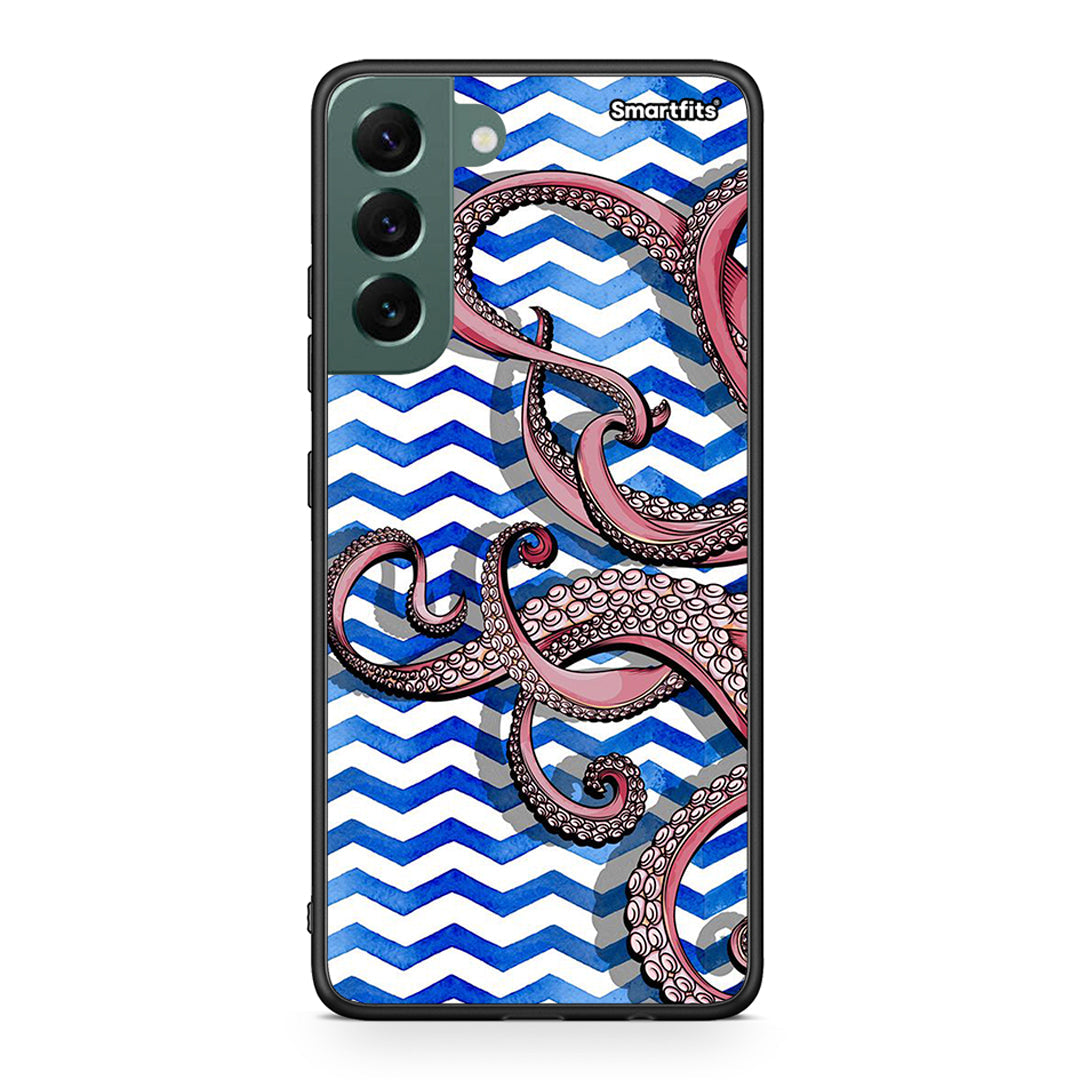 Samsung S22 Plus Chevron Devilfish θήκη από τη Smartfits με σχέδιο στο πίσω μέρος και μαύρο περίβλημα | Smartphone case with colorful back and black bezels by Smartfits