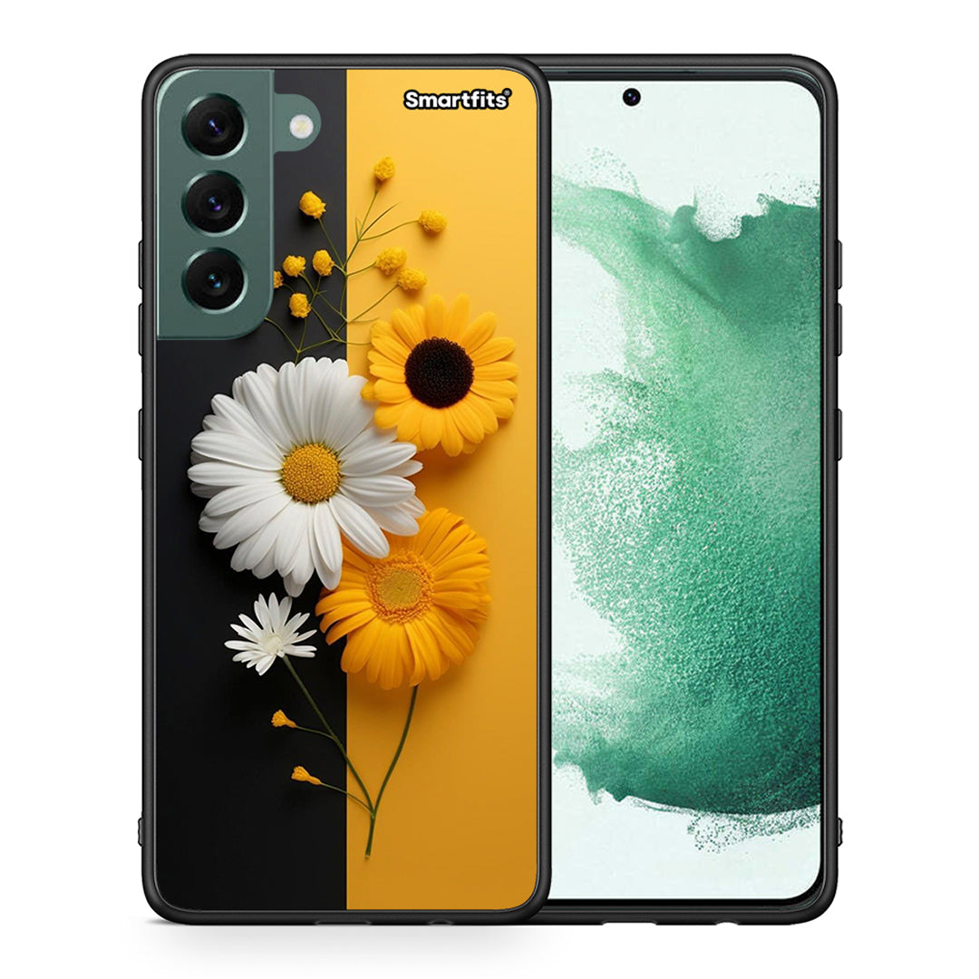 Θήκη Samsung S22 Plus Yellow Daisies από τη Smartfits με σχέδιο στο πίσω μέρος και μαύρο περίβλημα | Samsung S22 Plus Yellow Daisies case with colorful back and black bezels