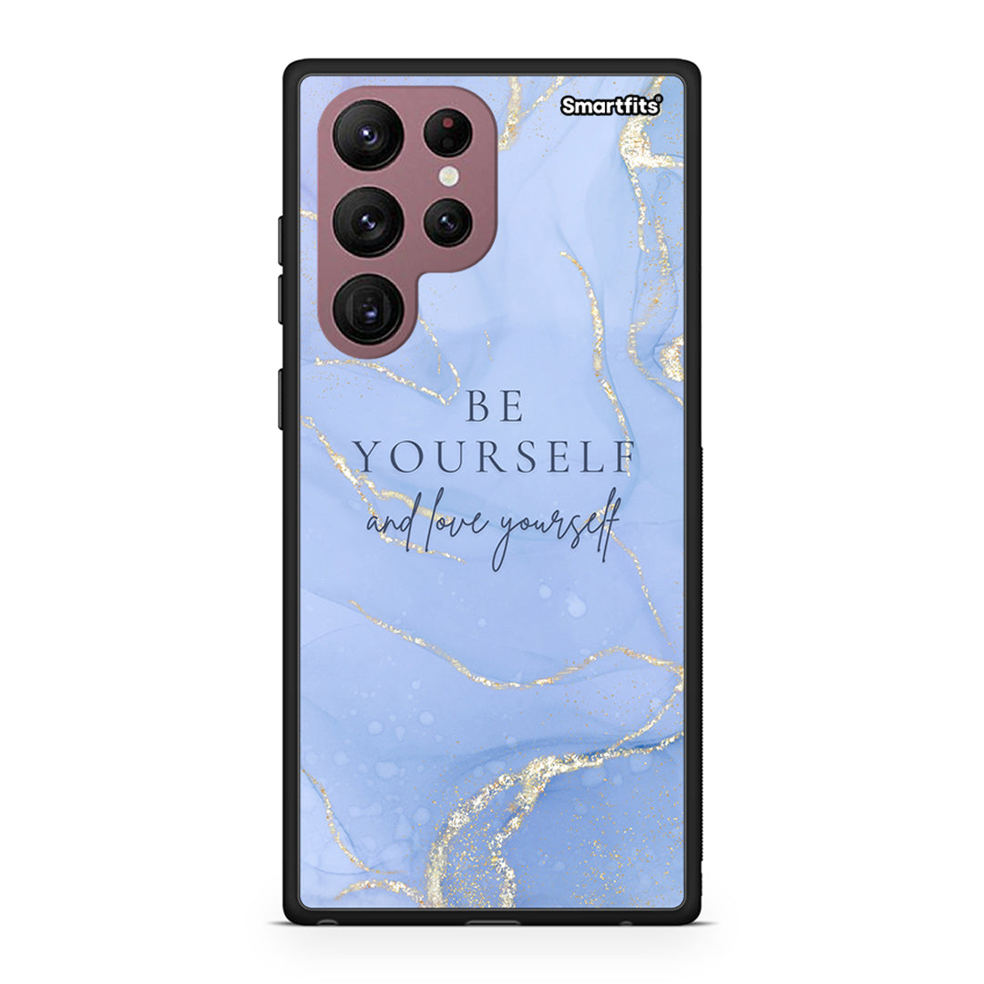 Samsung S22 Ultra Be Yourself θήκη από τη Smartfits με σχέδιο στο πίσω μέρος και μαύρο περίβλημα | Smartphone case with colorful back and black bezels by Smartfits