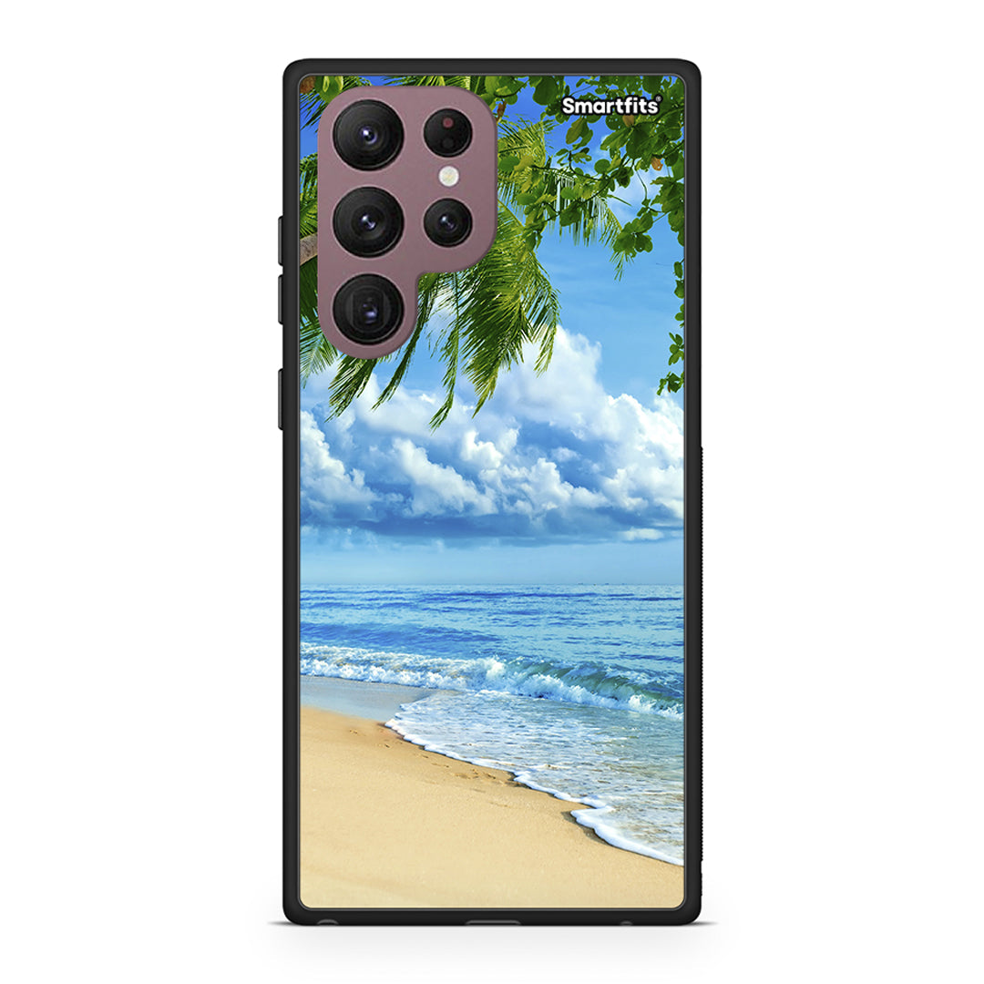 Samsung S22 Ultra Beautiful Beach θήκη από τη Smartfits με σχέδιο στο πίσω μέρος και μαύρο περίβλημα | Smartphone case with colorful back and black bezels by Smartfits