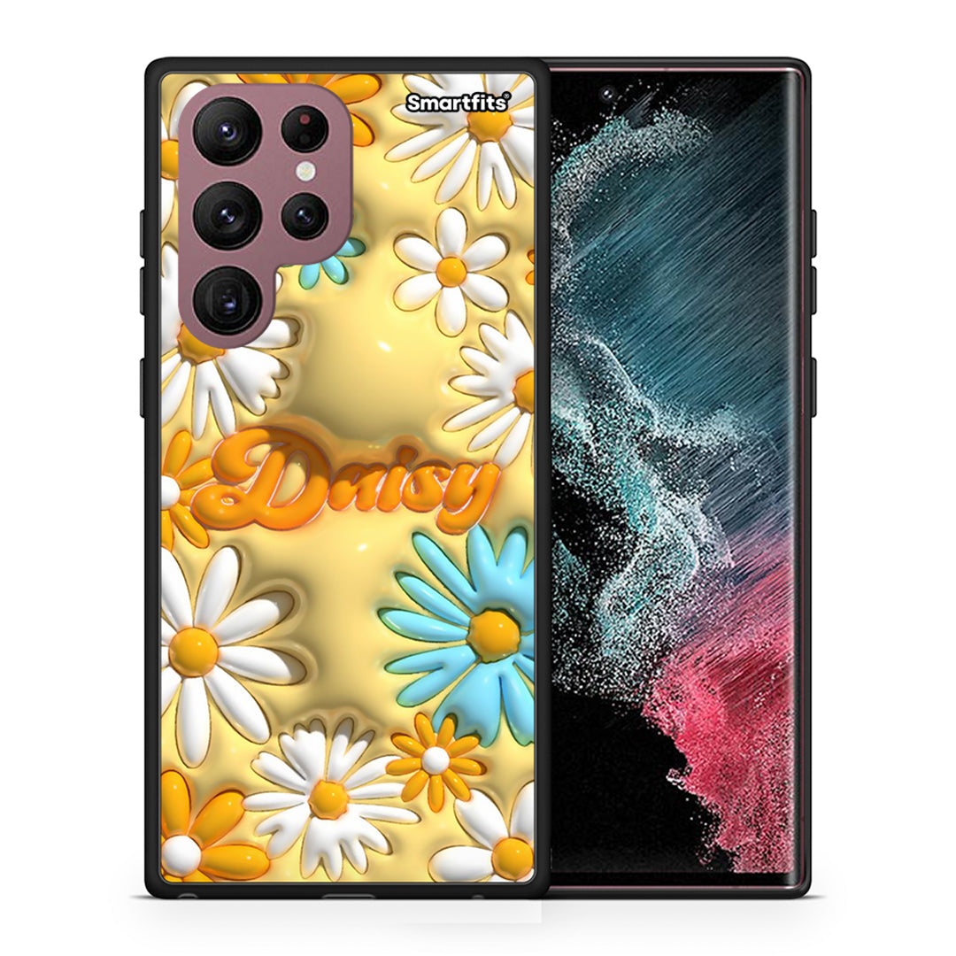 Θήκη Samsung S22 Ultra Bubble Daisies από τη Smartfits με σχέδιο στο πίσω μέρος και μαύρο περίβλημα | Samsung S22 Ultra Bubble Daisies case with colorful back and black bezels