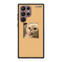 Thumbnail for Samsung S22 Ultra Cat Tongue θήκη από τη Smartfits με σχέδιο στο πίσω μέρος και μαύρο περίβλημα | Smartphone case with colorful back and black bezels by Smartfits