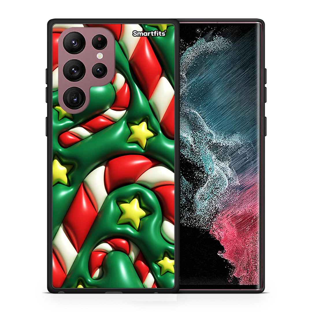 Θήκη Samsung S22 Ultra Christmas Bubbles από τη Smartfits με σχέδιο στο πίσω μέρος και μαύρο περίβλημα | Samsung S22 Ultra Christmas Bubbles case with colorful back and black bezels