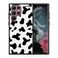 Thumbnail for Θήκη Samsung S22 Ultra Cow Print από τη Smartfits με σχέδιο στο πίσω μέρος και μαύρο περίβλημα | Samsung S22 Ultra Cow Print case with colorful back and black bezels