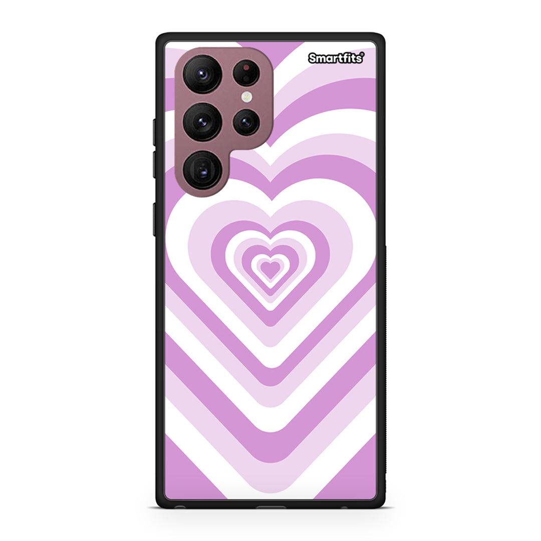 Samsung S22 Ultra Lilac Hearts θήκη από τη Smartfits με σχέδιο στο πίσω μέρος και μαύρο περίβλημα | Smartphone case with colorful back and black bezels by Smartfits