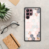 Thumbnail for Marble Hexagon Pink - Samsung Galaxy S22 Ultra Case