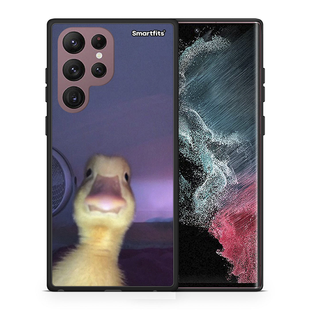 Θήκη Samsung S22 Ultra Meme Duck από τη Smartfits με σχέδιο στο πίσω μέρος και μαύρο περίβλημα | Samsung S22 Ultra Meme Duck case with colorful back and black bezels