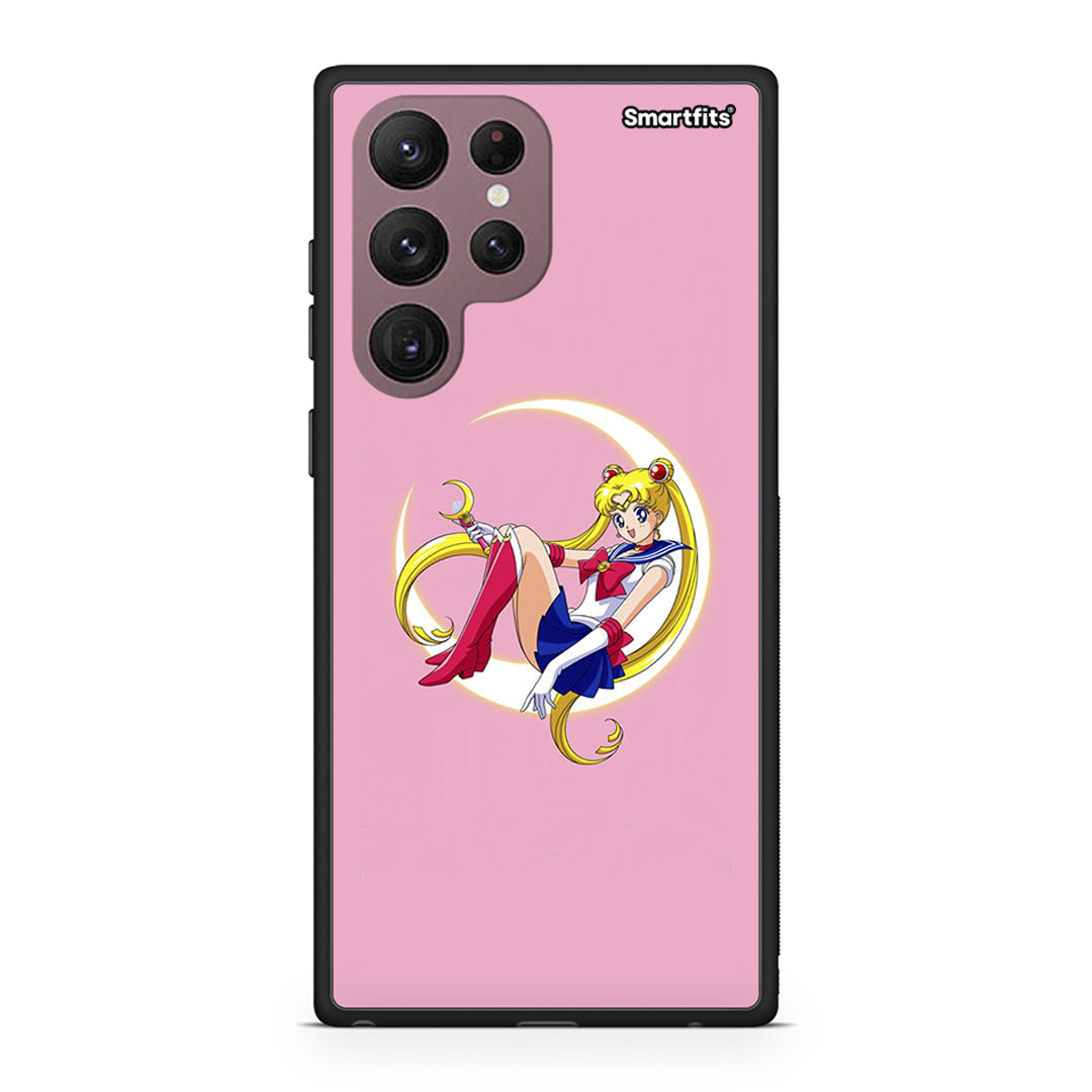 Samsung S22 Ultra Moon Girl θήκη από τη Smartfits με σχέδιο στο πίσω μέρος και μαύρο περίβλημα | Smartphone case with colorful back and black bezels by Smartfits